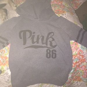 Gray PINK 86 hoodie sweatshirt